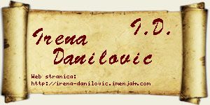 Irena Danilović vizit kartica